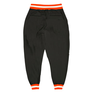 Custom Black Orange-White Sports Pants