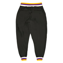 Load image into Gallery viewer, Custom Black Purple-Gold Sports Pants
