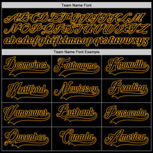 Load image into Gallery viewer, Custom Black Black-Gold Authentic Baseball Jersey
