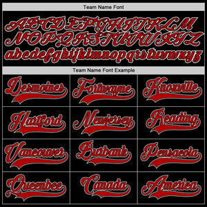 Custom Black Red-White Authentic Baseball Jersey