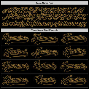Custom Black Black-Old Gold Authentic Baseball Jersey