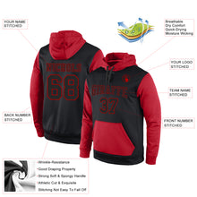 Load image into Gallery viewer, Custom Stitched Black Black-Red Sports Pullover Sweatshirt Hoodie
