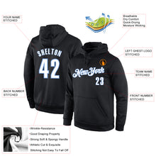 Load image into Gallery viewer, Custom Stitched Black White-Light Blue Sports Pullover Sweatshirt Hoodie
