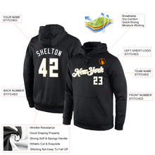 Load image into Gallery viewer, Custom Stitched Black White-Cream Sports Pullover Sweatshirt Hoodie
