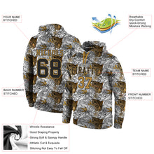 Load image into Gallery viewer, Custom Stitched Black Black-Old Gold 3D Pattern Design Leopard Sports Pullover Sweatshirt Hoodie
