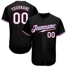 Load image into Gallery viewer, Custom Black White-Red Authentic Baseball Jersey
