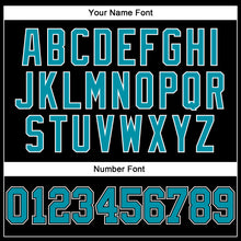 Load image into Gallery viewer, Custom Black Teal-White Authentic Throwback Basketball Jersey
