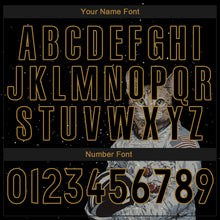 Load image into Gallery viewer, Custom Black Black-Old Gold 3D Pattern Design Astronaut Authentic Baseball Jersey
