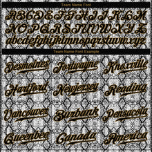 Load image into Gallery viewer, Custom Black Snakeskin Black-Old Gold 3D Pattern Design Authentic Baseball Jersey
