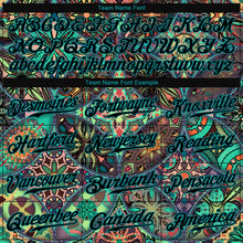 Load image into Gallery viewer, Custom Black Black-Teal 3D Pattern Design Mandalas Authentic Baseball Jersey
