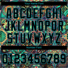 Load image into Gallery viewer, Custom Black Black-Teal 3D Pattern Design Mandalas Authentic Baseball Jersey
