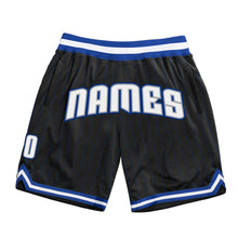 Load image into Gallery viewer, Custom Black Royal Pinstripe White-Gray Authentic Basketball Shorts
