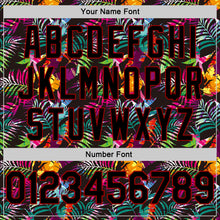 Load image into Gallery viewer, Custom Black Black-Red 3D Pattern Tropical Hawaii Palm Leaves Authentic Basketball Jersey
