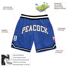 Load image into Gallery viewer, Custom Blue White-Black Authentic Throwback Basketball Shorts
