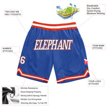 Load image into Gallery viewer, Custom Blue White-Orange Authentic Throwback Basketball Shorts
