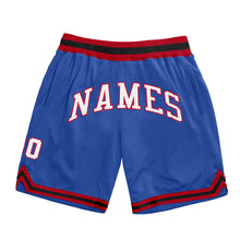 Load image into Gallery viewer, Custom Blue White-Red Authentic Throwback Basketball Shorts
