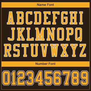 Custom Brown Gold-White Mesh Authentic Football Jersey