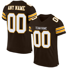 Load image into Gallery viewer, Custom Brown White-Gold Mesh Authentic Football Jersey
