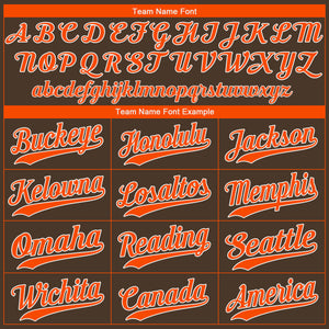 Custom Brown Orange-White Authentic Baseball Jersey