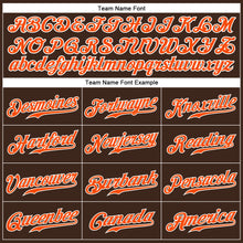 Load image into Gallery viewer, Custom Brown White Pinstripe Orange-White Authentic Baseball Jersey
