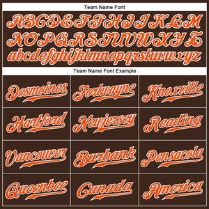Custom Brown White Pinstripe Orange-White Authentic Baseball Jersey