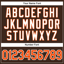 Load image into Gallery viewer, Custom Brown White Pinstripe Orange-White Authentic Baseball Jersey
