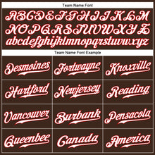 Load image into Gallery viewer, Custom Brown White Pinstripe White-Red Authentic Baseball Jersey
