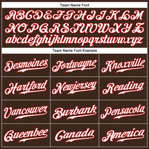 Custom Brown White Pinstripe White-Red Authentic Baseball Jersey
