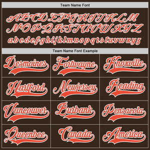 Custom Brown Orange-White Hockey Jersey