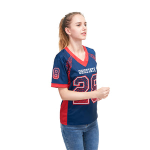 Custom Royal Red-White Mesh Drift Fashion Football Jersey