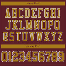Load image into Gallery viewer, Custom Burgundy Old Gold-White Mesh Authentic Football Jersey
