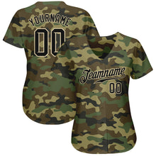Load image into Gallery viewer, Custom Camo Black-Cream Authentic Salute To Service Baseball Jersey
