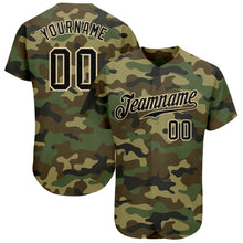 Load image into Gallery viewer, Custom Camo Black-City Cream Authentic Salute To Service Baseball Jersey
