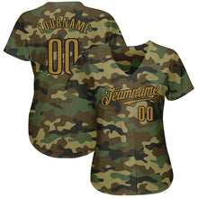 Load image into Gallery viewer, Custom Camo Old Gold-Black Authentic Salute To Service Baseball Jersey
