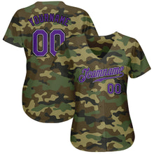 Load image into Gallery viewer, Custom Camo Purple-Black Authentic Salute To Service Baseball Jersey
