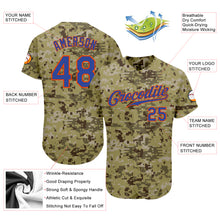 Load image into Gallery viewer, Custom Camo Royal-Orange Authentic Salute To Service Baseball Jersey
