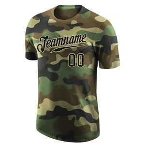 Custom Camo Black-Cream Performance Salute To Service T-Shirt