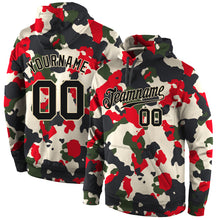 Load image into Gallery viewer, Custom Stitched Camo Black-Cream Sports Pullover Sweatshirt Salute To Service Hoodie
