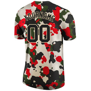 Custom Camo Black-Cream Performance Salute To Service T-Shirt