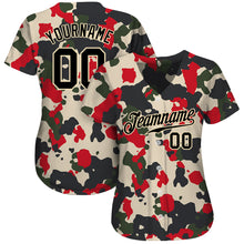 Load image into Gallery viewer, Custom Camo Black-Cream Authentic Salute To Service Baseball Jersey
