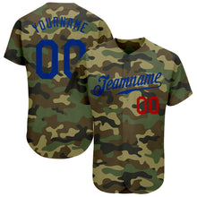 Load image into Gallery viewer, Custom Camo Royal-Red Authentic Salute To Service Baseball Jersey
