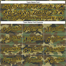 Load image into Gallery viewer, Custom Camo Navy-Gold Authentic Salute To Service Baseball Jersey
