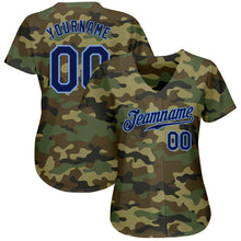 Load image into Gallery viewer, Custom Camo Navy-Powder Blue Authentic Salute To Service Baseball Jersey
