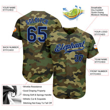 Load image into Gallery viewer, Custom Camo Navy-Powder Blue Authentic Salute To Service Baseball Jersey
