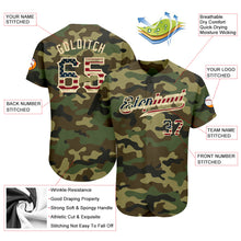 Load image into Gallery viewer, Custom Camo Vintage USA Flag-Cream Authentic Salute To Service Baseball Jersey
