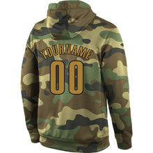 Load image into Gallery viewer, Custom Stitched Camo Old Gold-Black Sports Pullover Sweatshirt Salute To Service Hoodie
