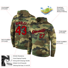 Load image into Gallery viewer, Custom Stitched Camo Red-Navy Sports Pullover Sweatshirt Salute To Service Hoodie
