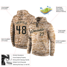 Load image into Gallery viewer, Custom Stitched Camo Black-Cream Sports Pullover Sweatshirt Salute To Service Hoodie
