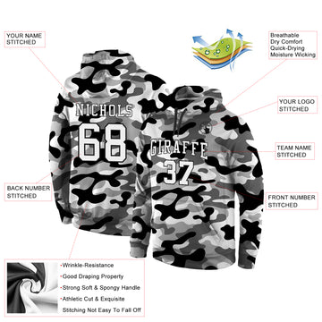Custom Stitched Camo White-Black 3D Sports Pullover Sweatshirt Salute To Service Hoodie