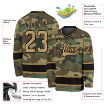 Load image into Gallery viewer, Custom Camo Old Gold-Black Salute To Service Hockey Jersey
